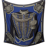 Hermes 2015 Noir/Bleu Brandebourg by Caty Latham Cashmere Shawl 140