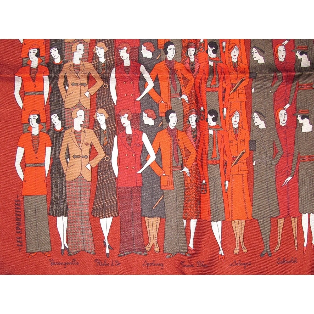 Hermes Brique Red Bronze Orange Les Sportives Silk Pocket Scarf Gavroche 42cm, NIB! - poupishop