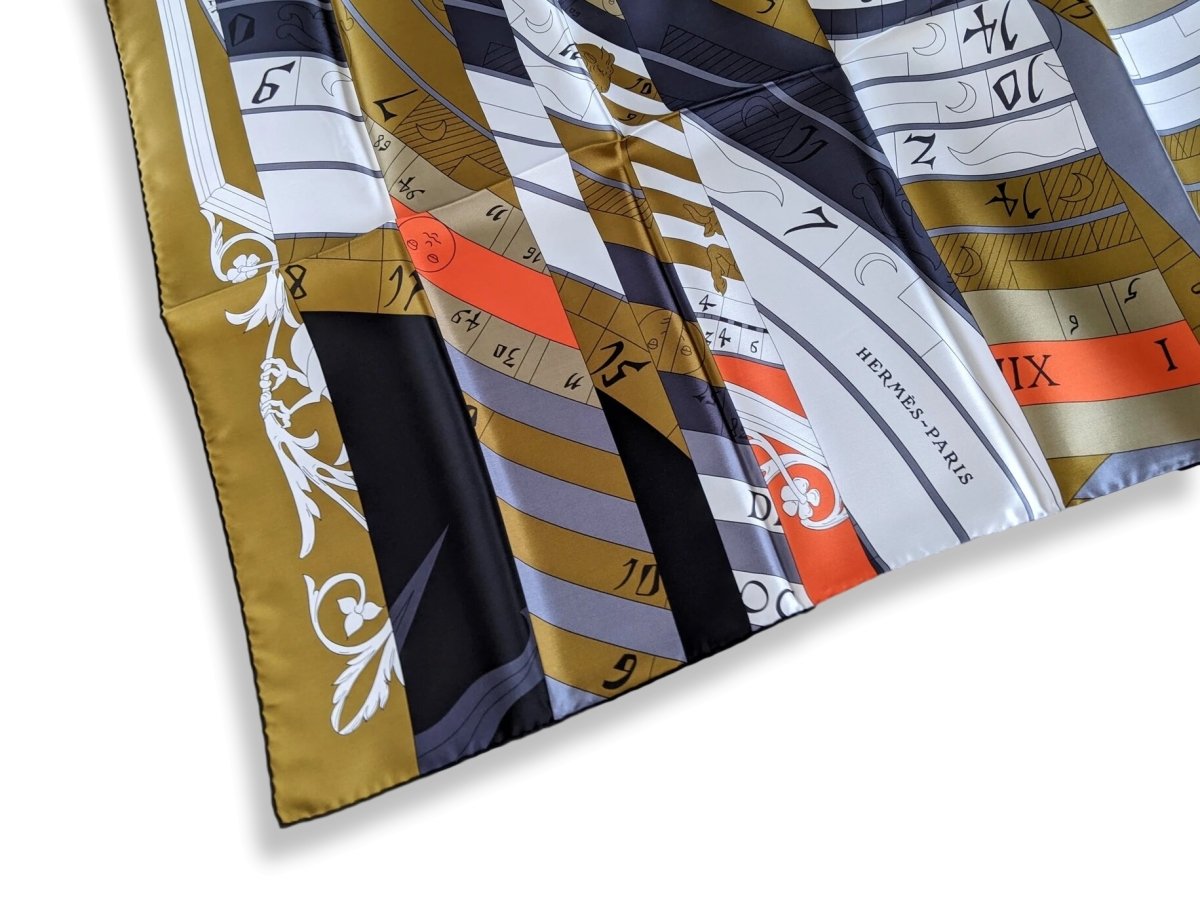 Hermes Bronze/Gris Fer/Orange ASTROLOGIE NOUVELLE Twill Light 140, BNWTIB (Invoice)! - poupishop