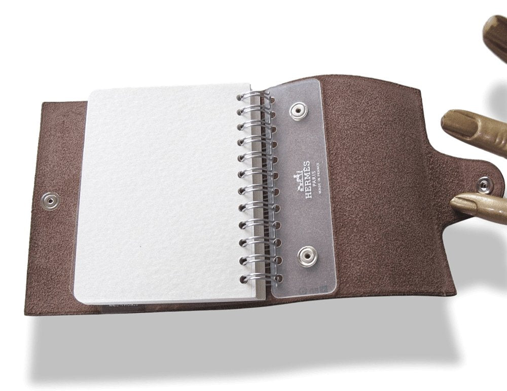 Hermes Brown Calfskin Mini Ulysse Note Book Cover with Refill , NIB! - poupishop