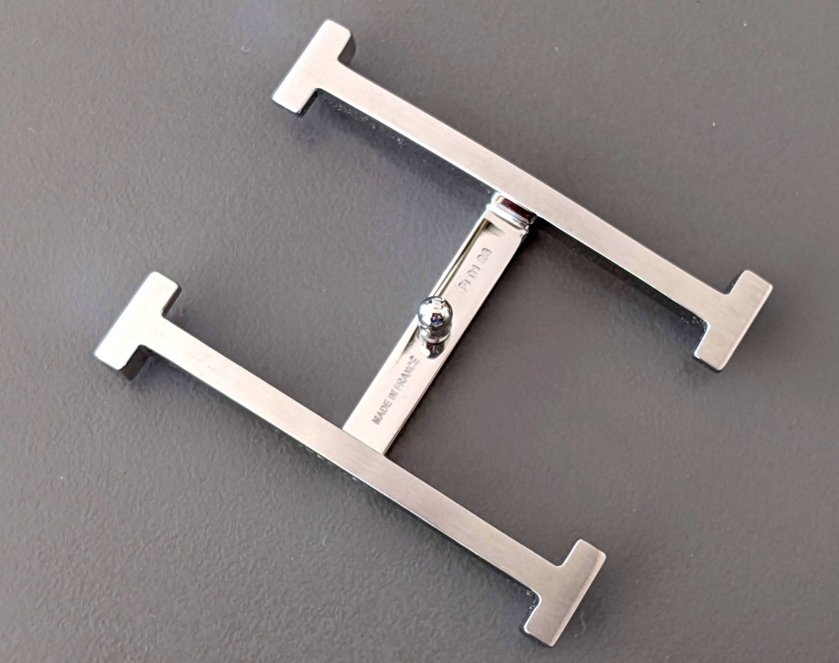 Hermes Brushed Inox Ag H OBSTACLE Buckle 32mm, New in white box! - poupishop