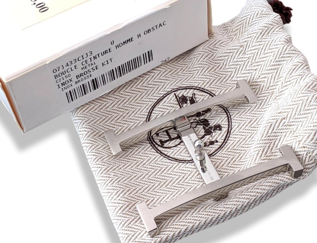 Hermes Brushed Inox Ag H OBSTACLE Buckle 32mm, New in white box! - poupishop