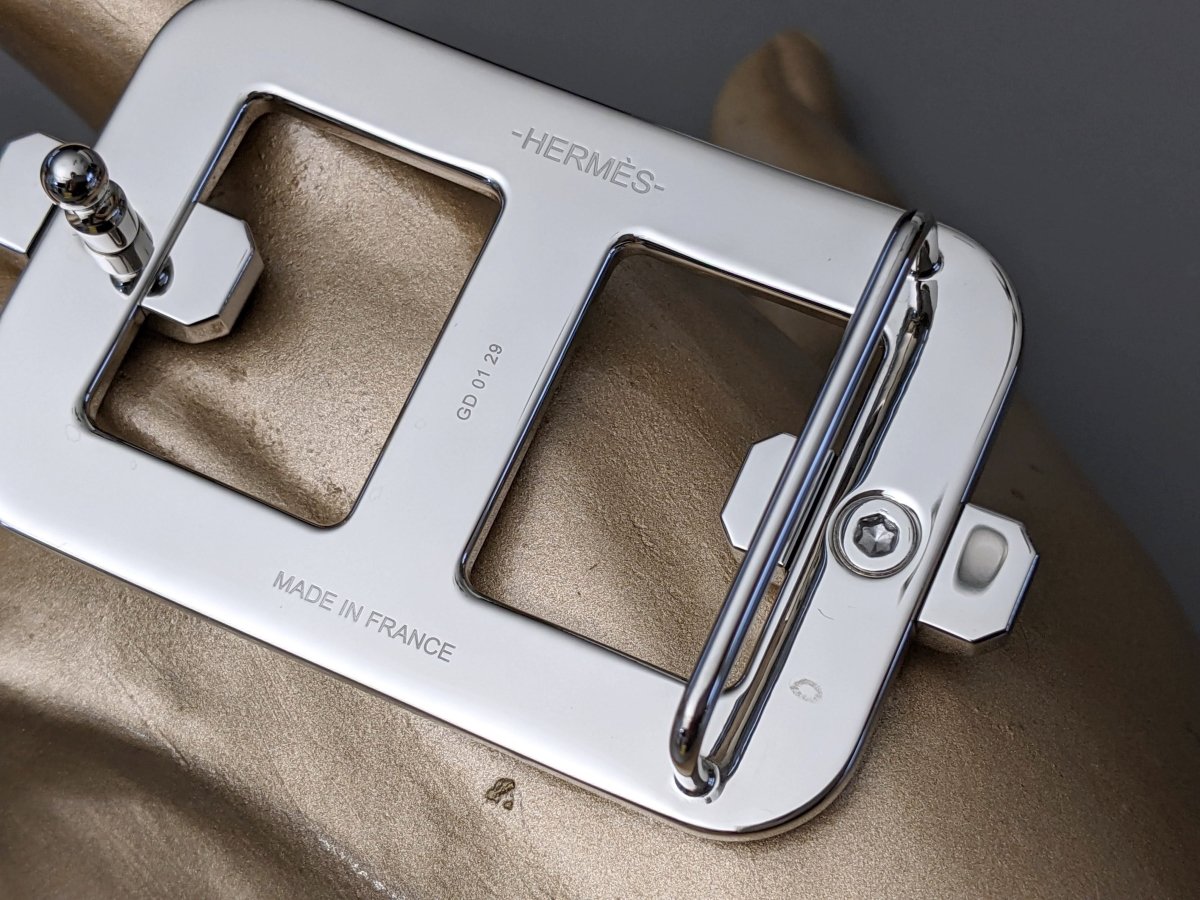 Hermes Brushed Sillver Massive H Belt Buckle 32 mm, New with Pouch! - poupishop
