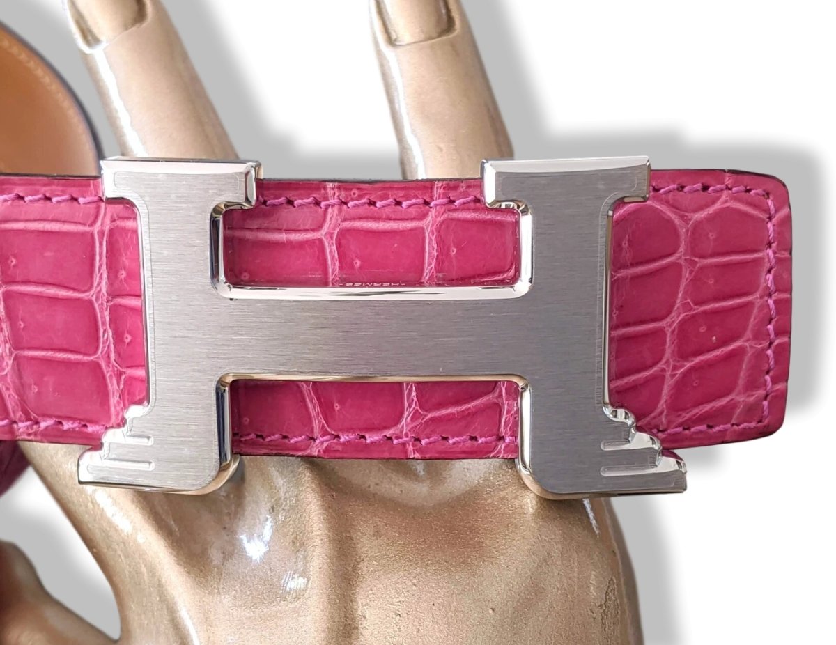 Hermes Brushed Silver Ag H PEGASE Buckle 32mm, New in white box! - poupishop