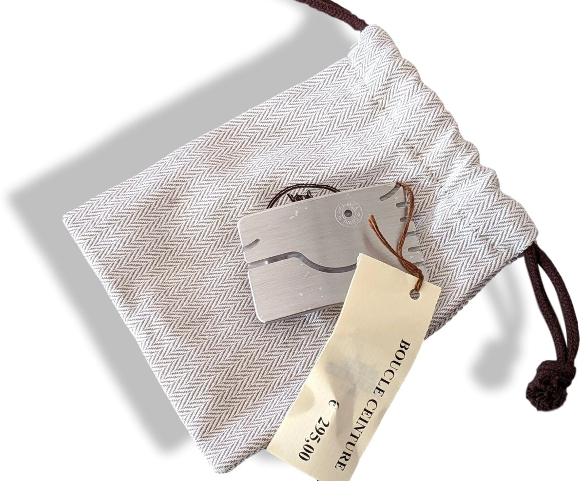Hermes Brushed Silver Horse Head HOMME A CHEVAL Buckle 32mm Rare, New in Pochette! - poupishop