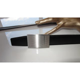 Hermes Brushed Strie Silver Belt Buckle 32 mm New! - poupishop