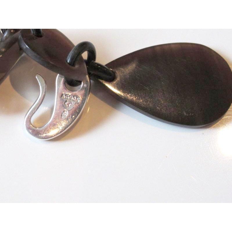 Hermes Buffalo Horn and Silver Line Rajani Bracelet, Box! - poupishop
