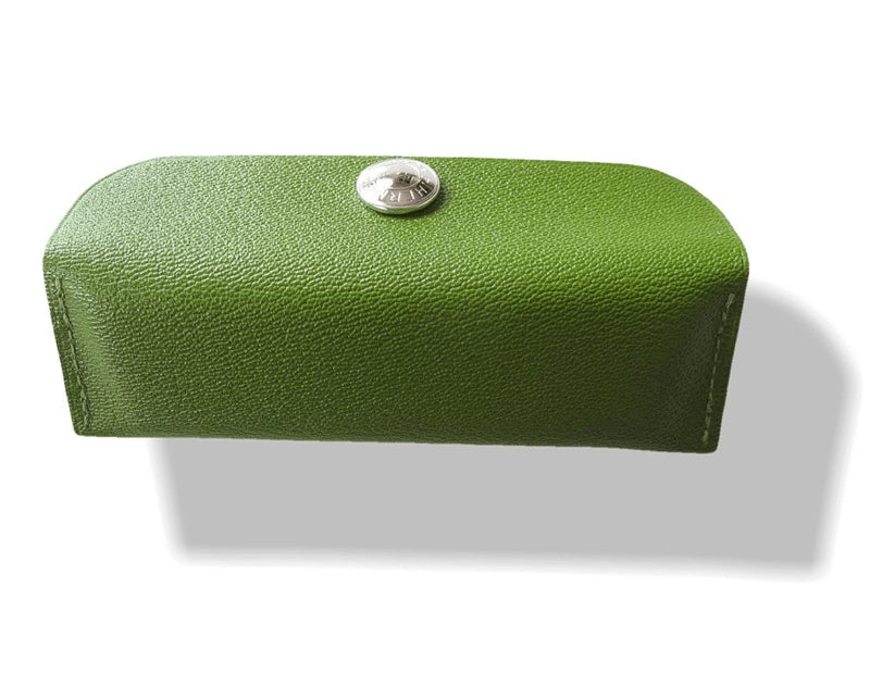 Hermes Buffalo Horn Comb in Green Chevre Suede Case, New! - poupishop