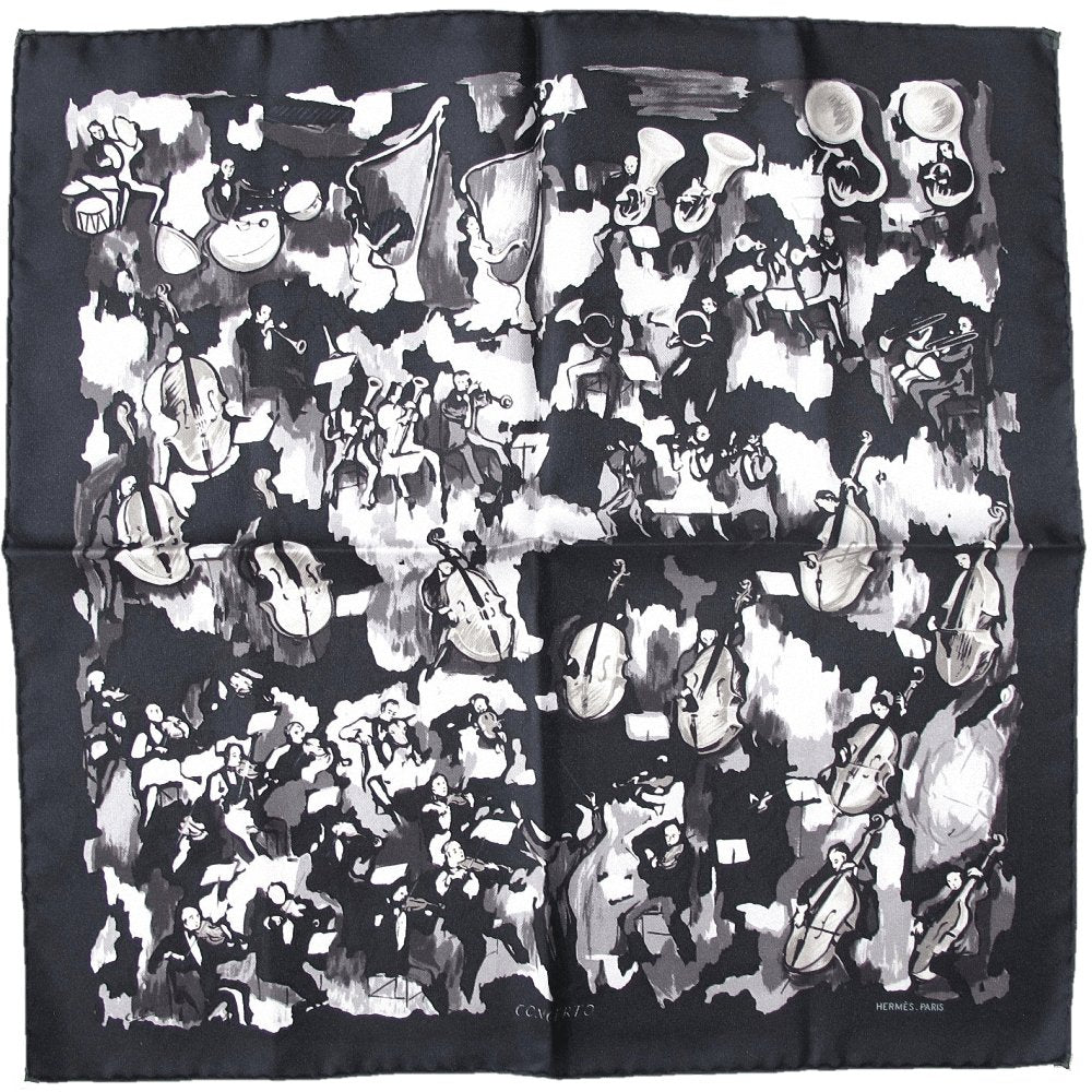 Hermes Concerto by JL Clerc Blanc Matte Overlay Twill Gavroche