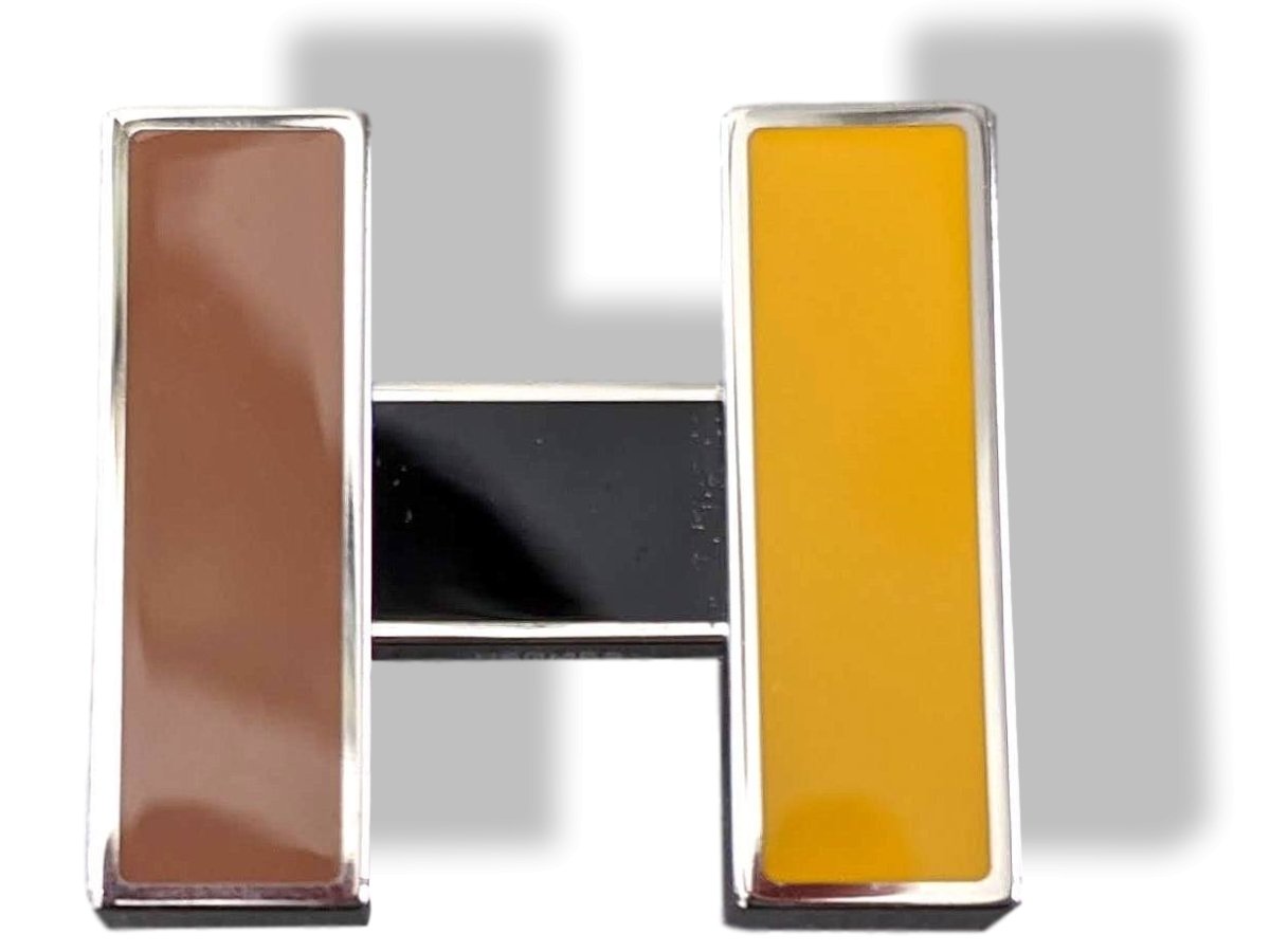 Hermes B/W Sun/Black/Tabac Enamel RAINBOW H Buckle PM 24 mm, New!