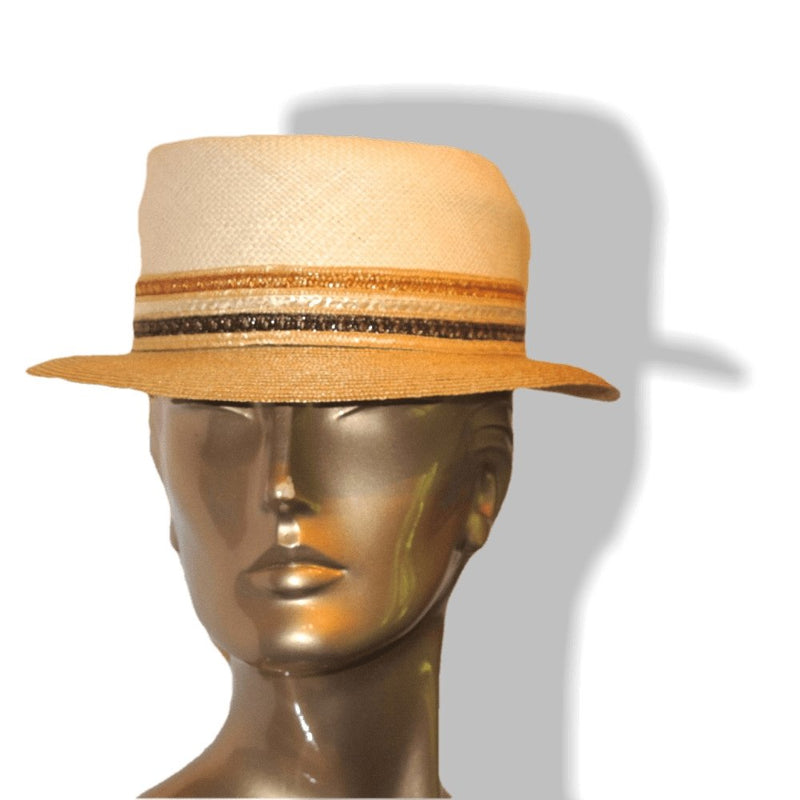 Hermes by Motsch Natural Panama Women Hat, Sz57, New! - poupishop