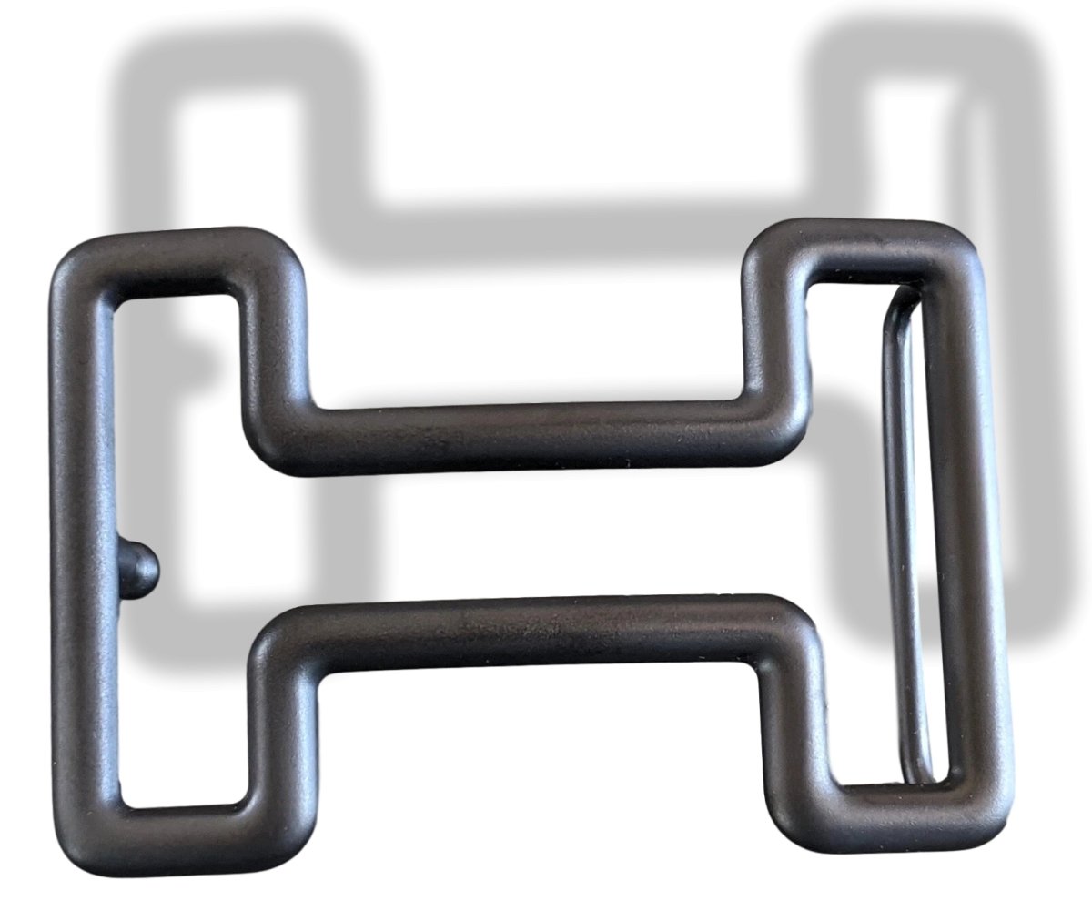 Hermes [C] Matt Black TONIGHT Buckle H 32mm Rare, New in white Box with Pochette! - poupishop