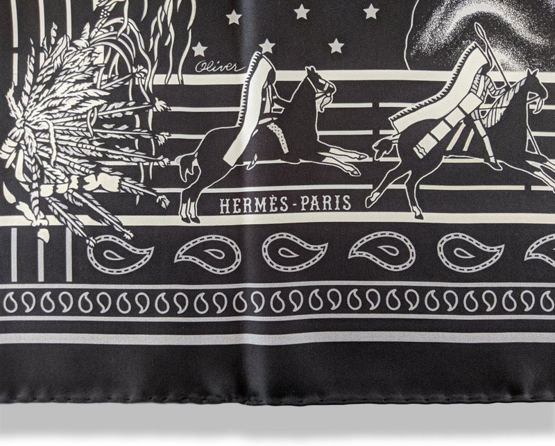 Hermès Silk Twill Scarf Pani La Shar Pawnee Designed by Kermit Oliver -  Chelsea Vintage Couture