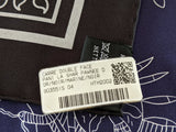 Hermes [C09] Noir/Marine PANI LA SHAR PAWNEE by Kermit Oliver DOUBLE FACE Twill Scarf 90cm, BNWTIB! - poupishop