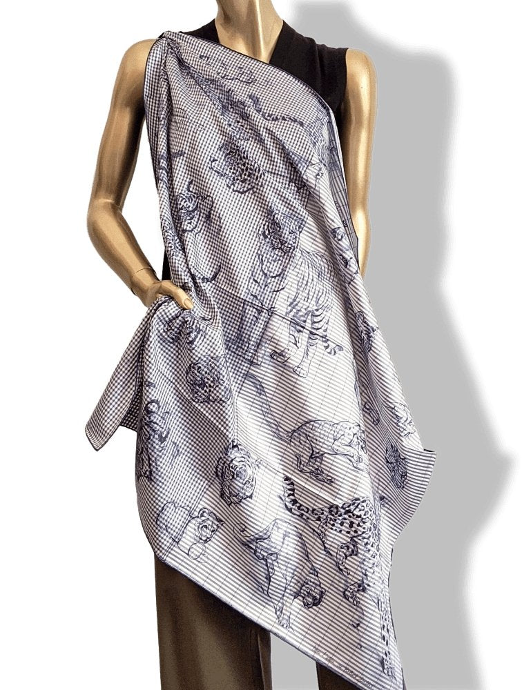 Hermes [C24] 2018 Navy/White DANS L'ATELIER DE ROBERT DALLET FINESSE EYELINER Twill 90cm CARRE, BNWTIB! - poupishop