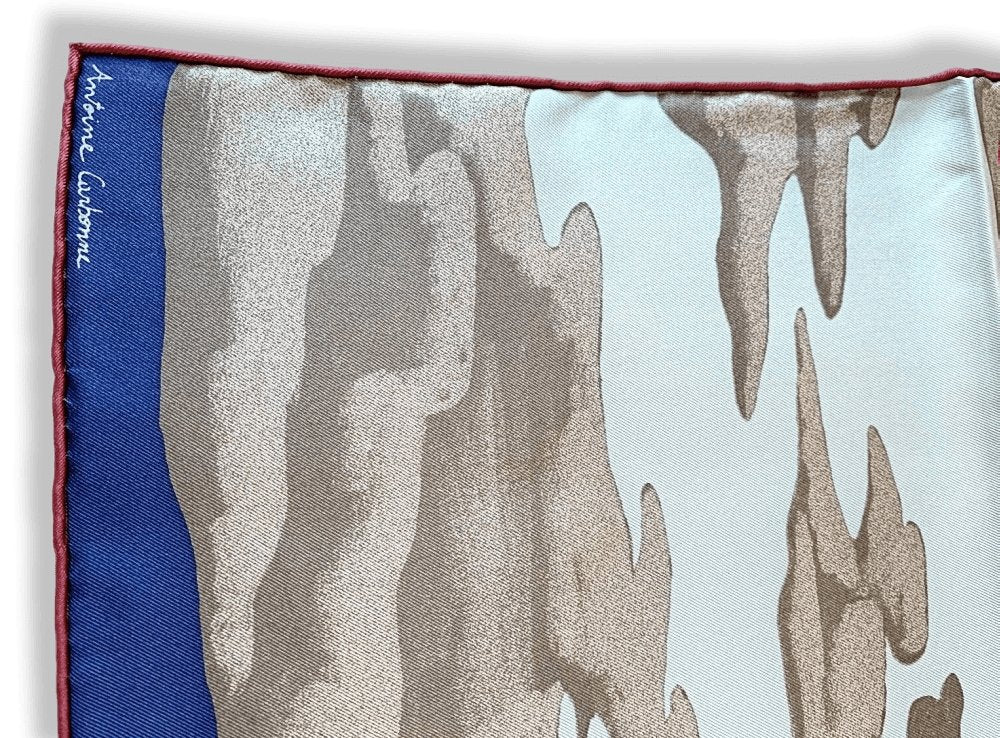 Hermes [C28] 2016 Night Blue Grey Brick AU BOUT DU MONDE by Antoine Carbonne Twill 90cm, NWTIB! - poupishop