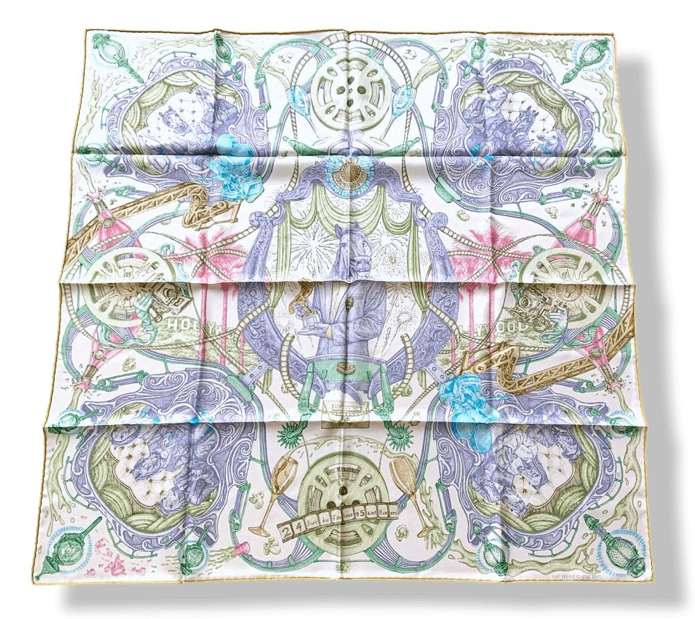 Hermes [C32] 2017 White Parme Green THE HORSAWARDS Twill Silk Carre 90cm CM, BNWTIB! - poupishop