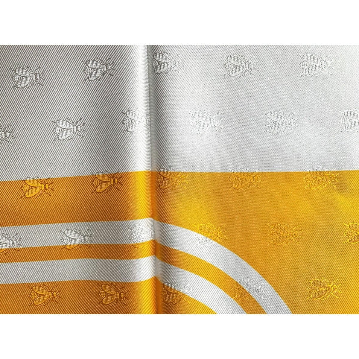 Hermes [C34] Bouton d'Or/White/Kaki BRIDES DE GALA QUADRI TATTOO Jacquard Twill SIlk 90cm, BNWT! - poupishop