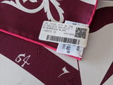 Hermes [C41] 2018 Bordeaux/Blanc Astrologie Nouvelle Tattoo Jacquard Twill 90cm, BNWTIB! - poupishop