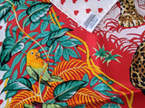 Hermes [C43] Blanc/Rouge/Vert Coeur JUNGLE LOVE LOVE by Robert Dallet Twill 90cm, BNIB! - poupishop