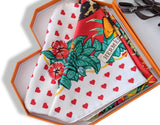 Hermes [C43] Blanc/Rouge/Vert Coeur JUNGLE LOVE LOVE by Robert Dallet Twill 90cm, BNIB! - poupishop