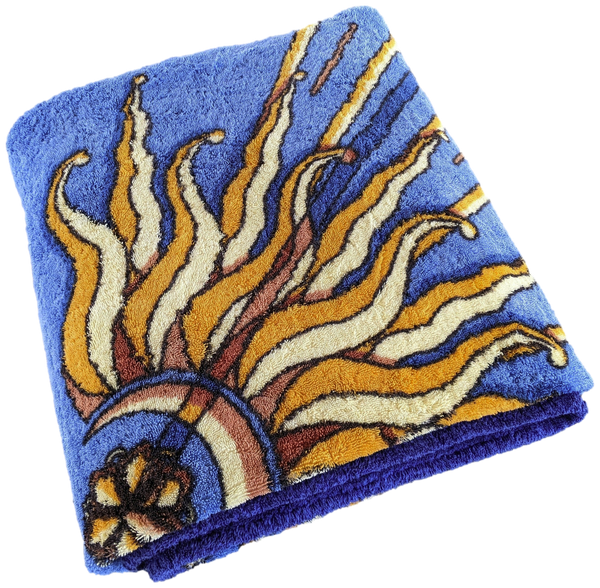 Hermes Blue "Cadran Solaire" Tapis de Plage Terry Beach Towel XXL 145 x 190 cm