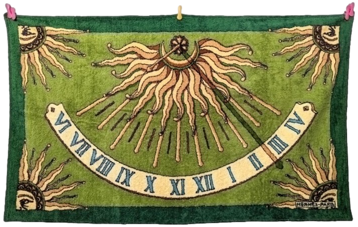 Produits Hermes Vert "Cadran Solaire" Tapis de Plage Terry Beach Towel 90 x 150 cm