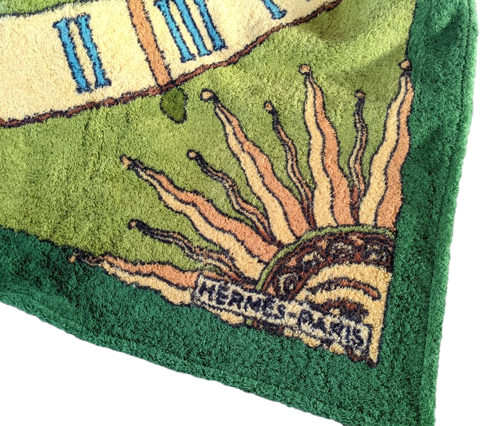 Produits Hermes Vert "Cadran Solaire" Tapis de Plage Terry Beach Towel 90 x 150 cm