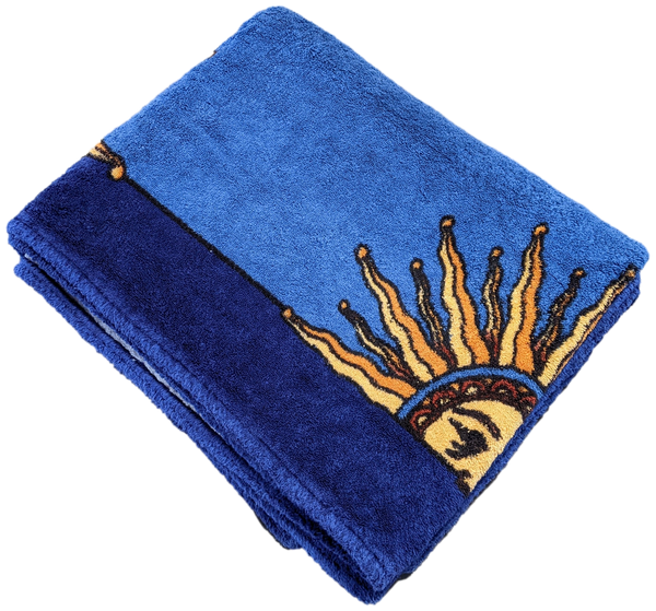 Produits Hermes Blue/Gold/Orange "Cadrans Solaires" Tapis de Plage Terry Beach Towel XXL 145 x 190 cm