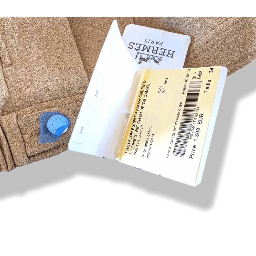 Hermes Camel Light Crepe of Wool PANTALON ESPRIT PYJAMA Relax Woman Pants, BNWT! - poupishop
