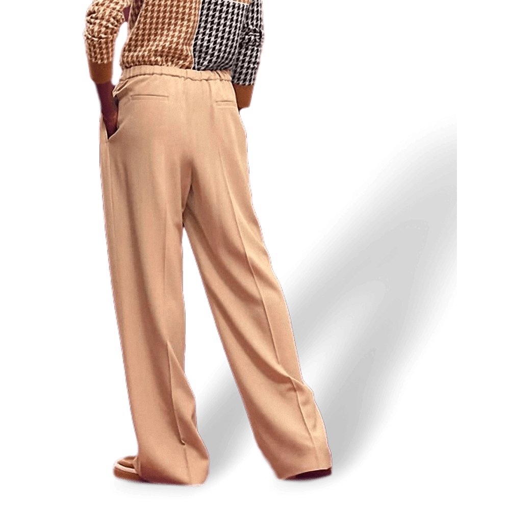 Hermes Camel Light Crepe of Wool PANTALON ESPRIT PYJAMA Relax Woman Pants, BNWT! - poupishop
