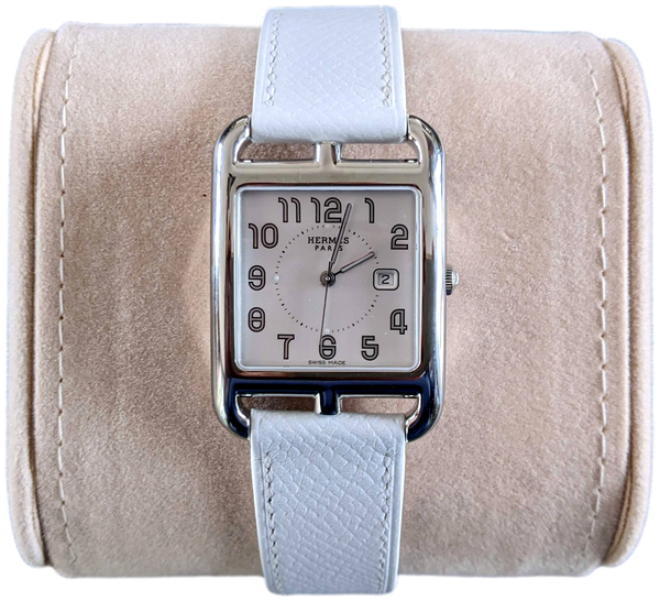 Hermes [M04] White "Cape Cod" Watch Large Model 37 mm
