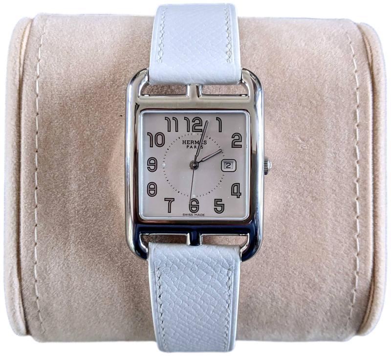Hermes [M04] White "Cape Cod" Watch Large Model 37 mm