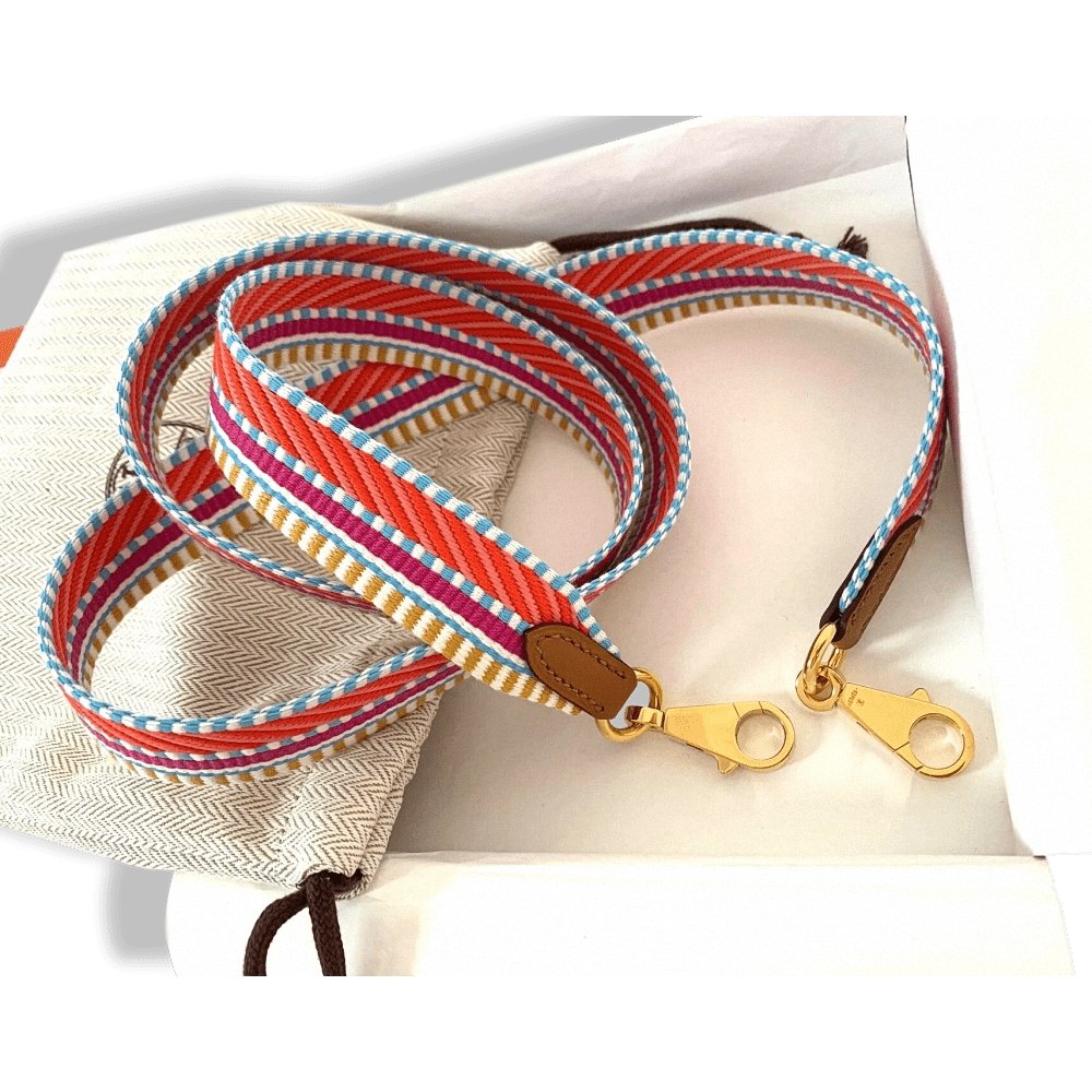 Hermes Capucine/Magnolia/Gold Swift SANGLE CAVALE 25 MM GOLD Bag Strap 105, NWTIB! - poupishop