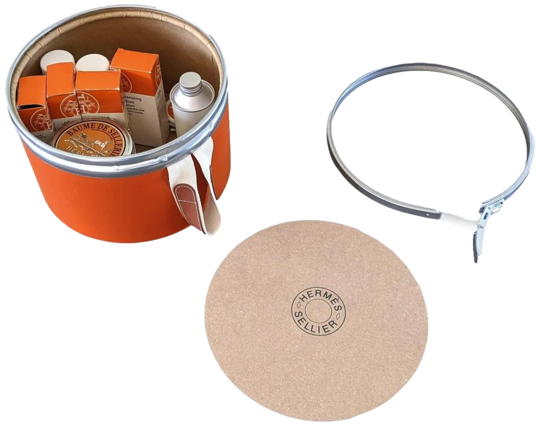 Hermes Color Feu (Fire Orange) Empty CARE CASE - BOÎTE SELLIER Grooming Box