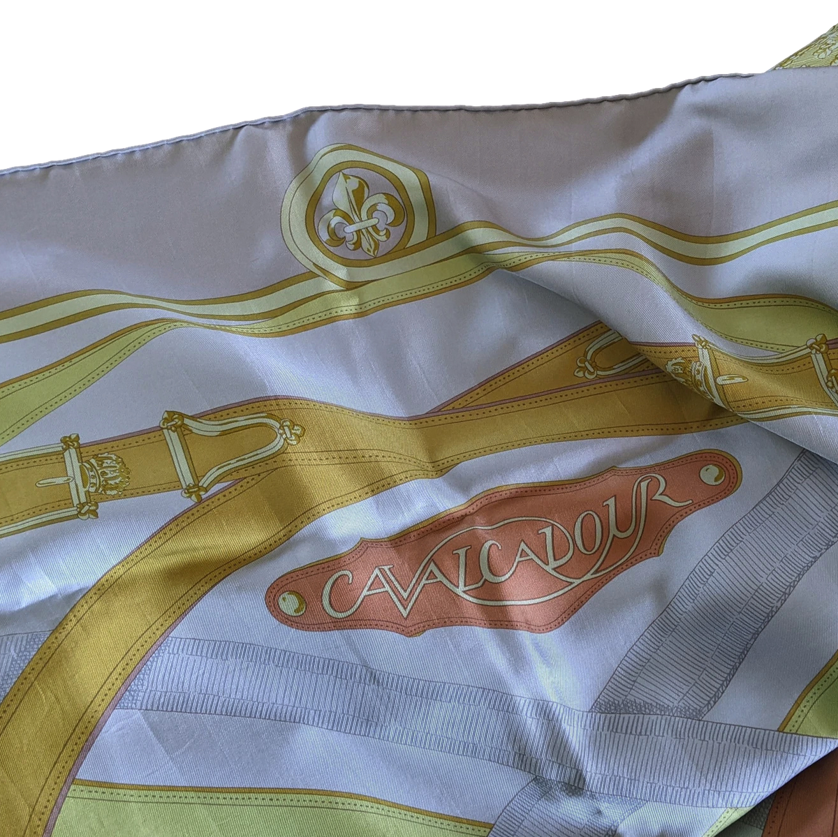 Produits Hermes 2011 Aqua/Corail/Vert "Cavalcadour" Dip Dye Silk Shawl 140
