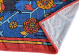 Hermes Vintage Red/Blue Cotton Terry Beach Towel 90 x 150 cm, Rare!