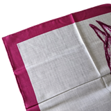 Hermes Gris Chine/Fuchsia "Chevaux au Pre" by Jean-Louis Sauvat Cashmere Shawl 140