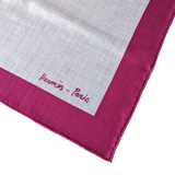 Hermes Gris Chine/Fuchsia "Chevaux au Pre" by Jean-Louis Sauvat Cashmere Shawl 140