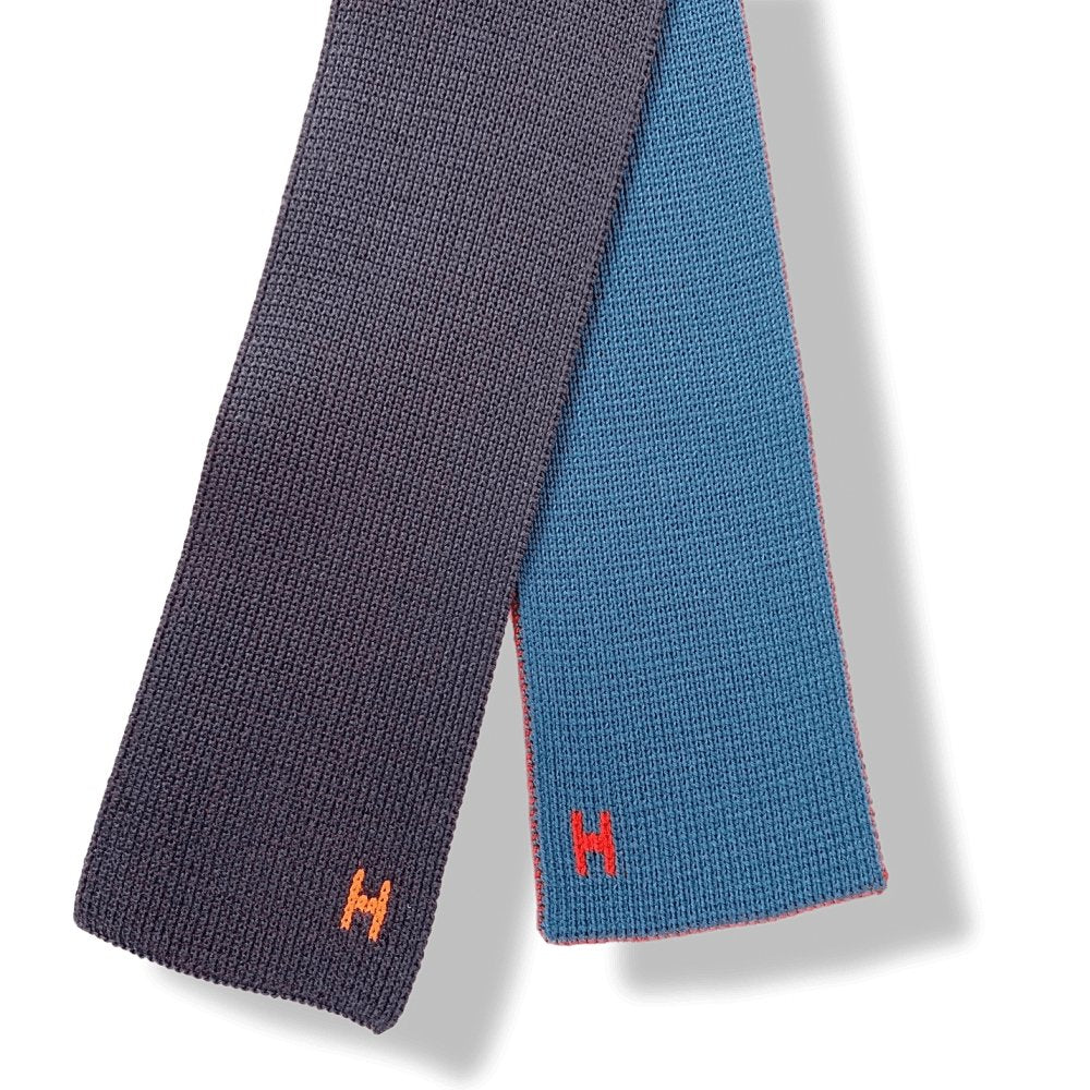 Hermes Chilli Pepper Ocean Navy Orange MAILLE DE SOIE 4 TEMPS 100% Mesh Silk Tie 7cm, NWT in Pochette! - poupishop