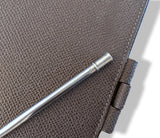 Hermes Chocolate Epsom Agenda Cover GLOBE-TROTTER 2 PINS with Silver Pen, BNWTIB! - poupishop