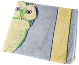 Hermes Grey/Yellow/Green "Chouette" Owl Cotton Terry Beach Towel 90 x 150 cm