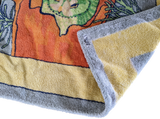 Hermes Grey/Yellow/Green "Chouette" Owl Cotton Terry Beach Towel 90 x 150 cm