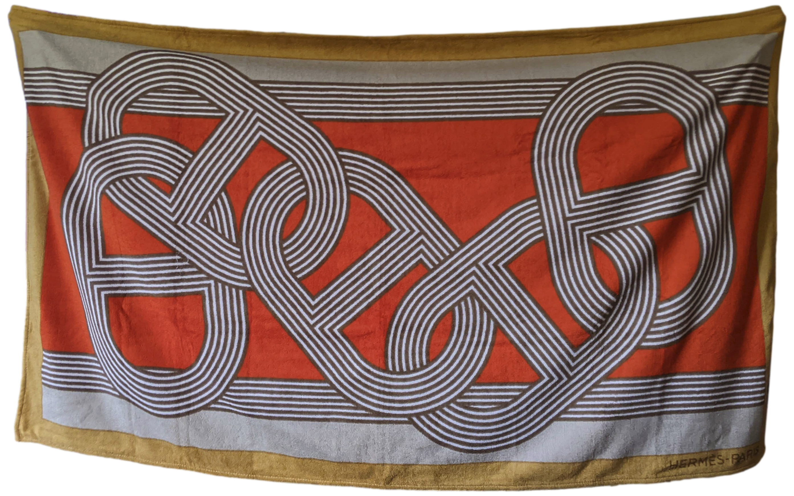 Hermes Tapis Nomade "Circuit 24 Faubourg" Tapis de Plage Terry Beach Towel GM 96 x 166 cm, Rare!