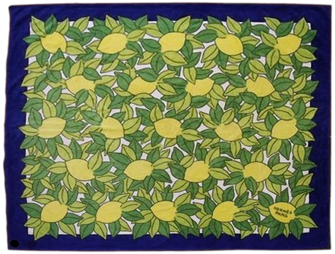 Produits Hermes Vintage "Citrons" Tapis de Plage Terry Beach Towel TGM 148 x 220 cm