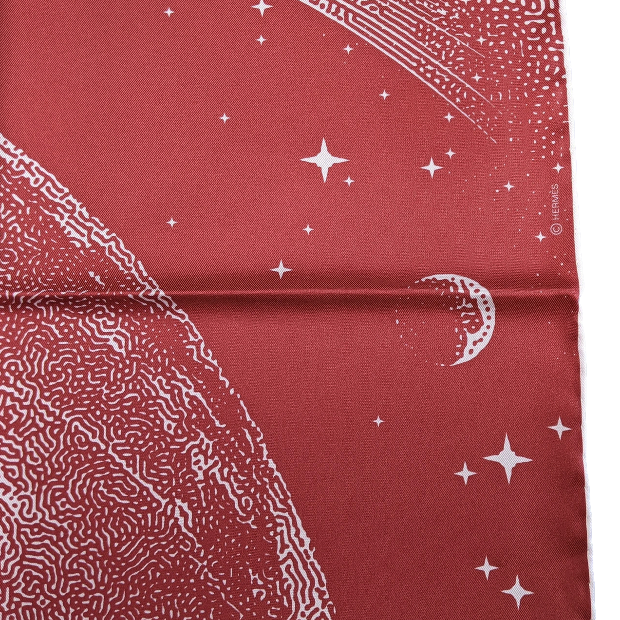 Hermes "Clair de Lune" by Dimitri Rybaltchenko Double Face Twill Scarf 90