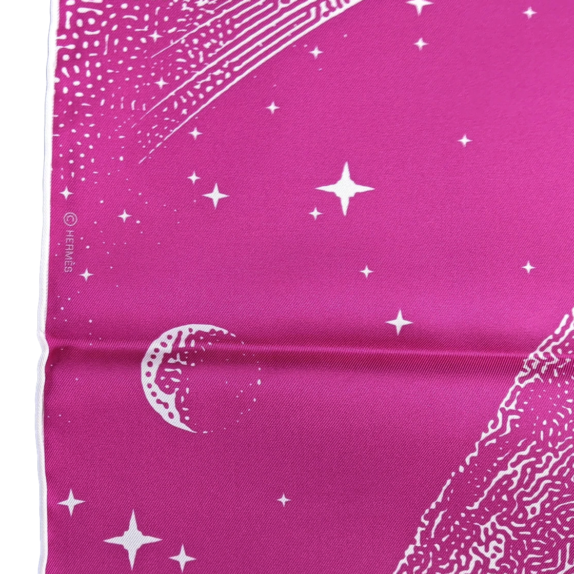 Hermes "Clair de Lune" by Dimitri Rybaltchenko Double Face Twill Scarf 90