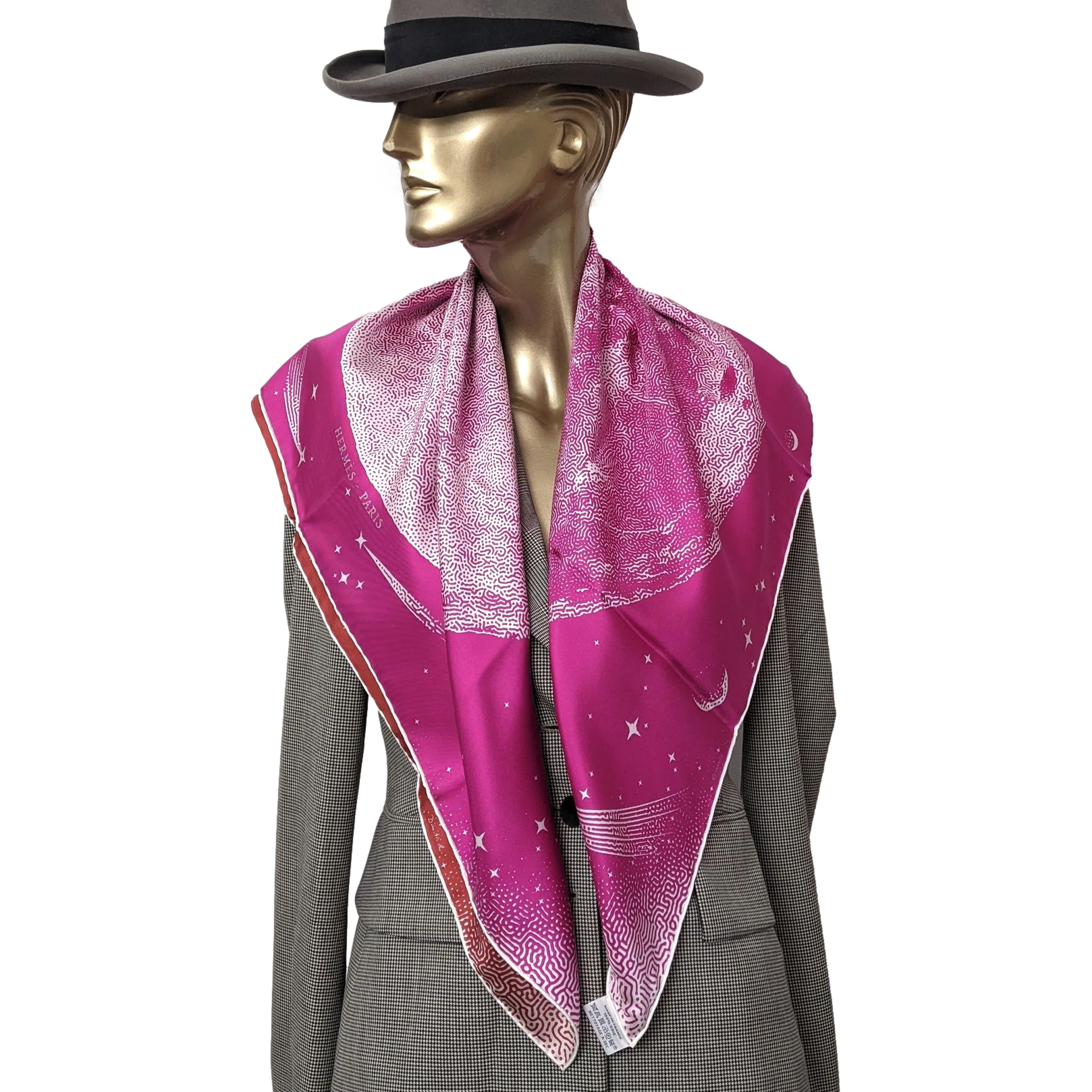 Hermes "Clair de Lune" by Dimitri Rybaltchenko Double Face Twill Scarf 90