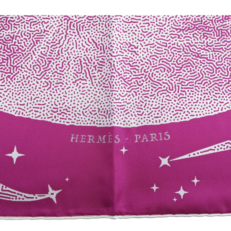 Hermes "Clair de Lune" by Dimitri Rybaltchenko Double Face Twill Scarf 90