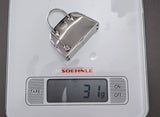 Hermes [COL2] Shiny Sterling Silver BOLIDE Pill Box Bag Charm Pendant Made in England, BNIB! - poupishop